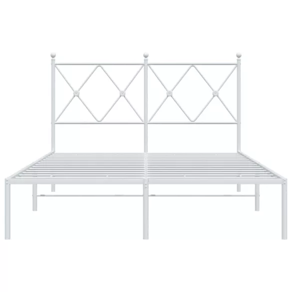 fehér fém ágykeret fejtámlával 120x190 cm