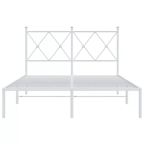fehér fém ágykeret fejtámlával 120 x 200 cm