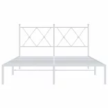 fehér fém ágykeret fejtámlával 135 x 190 cm