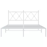 fehér fém ágykeret fejtámlával 140 x 190 cm