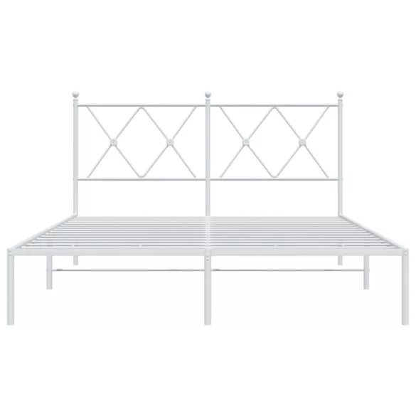 fehér fém ágykeret fejtámlával 140 x 190 cm