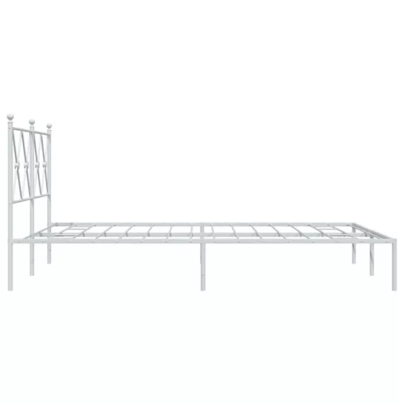 fehér fém ágykeret fejtámlával 140 x 190 cm