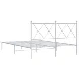 fehér fém ágykeret fejtámlával 140 x 190 cm