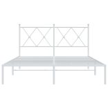 fehér fém ágykeret fejtámlával 140 x 200 cm