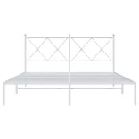 fehér fém ágykeret fejtámlával 150 x 200 cm
