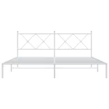 fehér fém ágykeret fejtámlával 180 x 200 cm