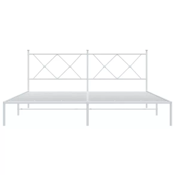 fehér fém ágykeret fejtámlával 180 x 200 cm