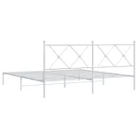 fehér fém ágykeret fejtámlával 180 x 200 cm