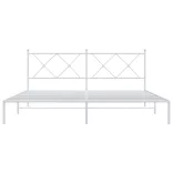 fehér fém ágykeret fejtámlával 183 x 213 cm