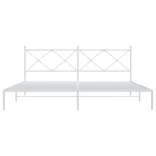 fehér fém ágykeret fejtámlával 193 x 203 cm