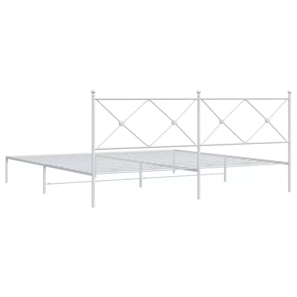 fehér fém ágykeret fejtámlával 193 x 203 cm