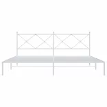 fehér fém ágykeret fejtámlával 200 x 200 cm