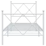 fehér fém ágykeret fej- és lábtámlával 80x200 cm