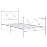 fehér fém ágykeret fej- és lábtámlával 90 x 190 cm