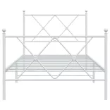 fehér fém ágykeret fej- és lábtámlával 90 x 190 cm