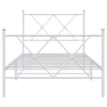 fehér fém ágykeret fej- és lábtámlával 90x200 cm