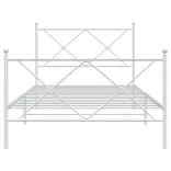 fehér fém ágykeret fej- és lábtámlával 100 x 190 cm