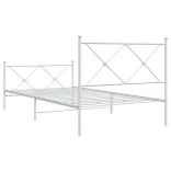 fehér fém ágykeret fej- és lábtámlával 100 x 190 cm