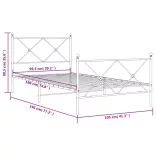 fehér fém ágykeret fej- és lábtámlával 100 x 190 cm