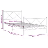 fehér fém ágykeret fej- és lábtámlával 107 x 203 cm