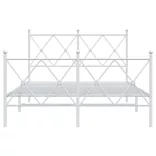 fehér fém ágykeret fej- és lábtámlával 120x200 cm