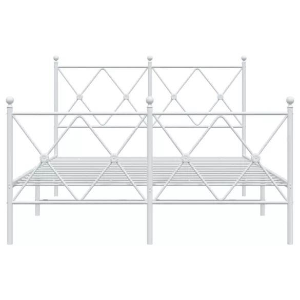 fehér fém ágykeret fej- és lábtámlával 120x200 cm