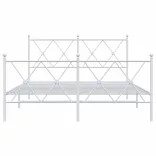 fehér fém ágykeret fej- és lábtámlával 137x190 cm