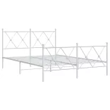 fehér fém ágykeret fej- és lábtámlával 140 x 190 cm