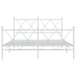 fehér fém ágykeret fej- és lábtámlával 140 x 190 cm