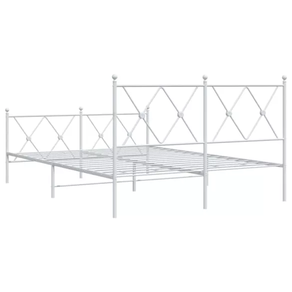 fehér fém ágykeret fej- és lábtámlával 140 x 190 cm