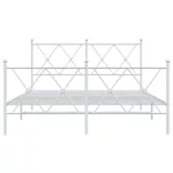 fehér fém ágykeret fej- és lábtámlával 140x200 cm