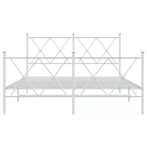 fehér fém ágykeret fej- és lábtámlával 140x200 cm