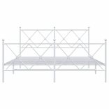 fehér fém ágykeret fej- és lábtámlával 150x200 cm