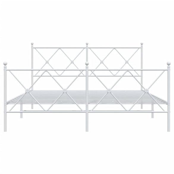 fehér fém ágykeret fej- és lábtámlával 150x200 cm