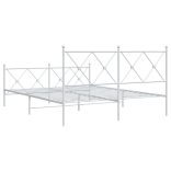 fehér fém ágykeret fej- és lábtámlával 150x200 cm