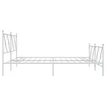 fehér fém ágykeret fej- és lábtámlával 183 x 213 cm