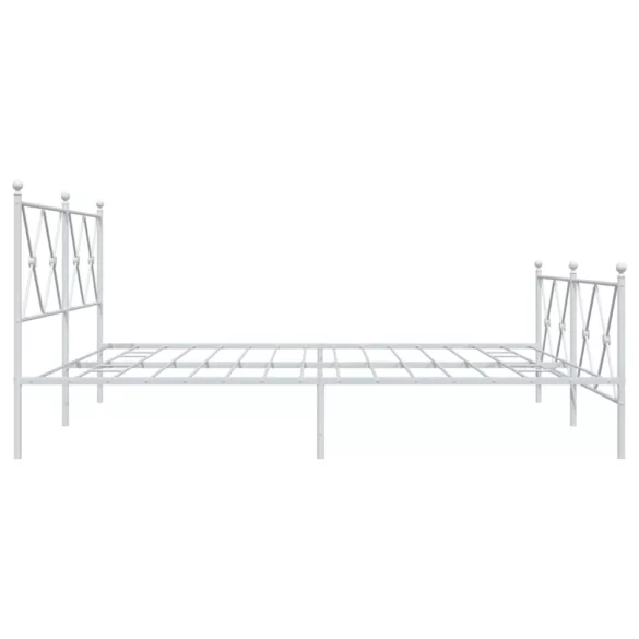 fehér fém ágykeret fej- és lábtámlával 183 x 213 cm