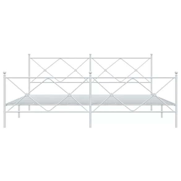 fehér fém ágykeret fej- és lábtámlával 193 x 203 cm