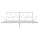 fehér fém ágykeret fej- és lábtámlával 200x200 cm