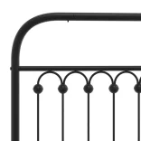 fekete fém ágykeret fejtámlával 120 x 190 cm
