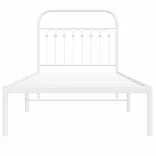 fehér fém ágykeret fejtámlával 90x190 cm