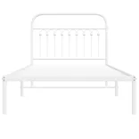 fehér fém ágykeret fejtámlával 100x190 cm