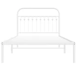 fehér fém ágykeret fejtámlával 107x203 cm
