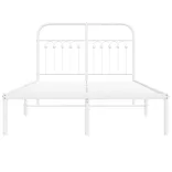 fehér fém ágykeret fejtámlával 120 x 200 cm