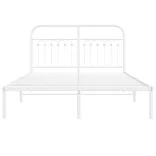 fehér fém ágykeret fejtámlával 140 x 200 cm