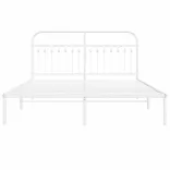 fehér fém ágykeret fejtámlával 150 x 200 cm