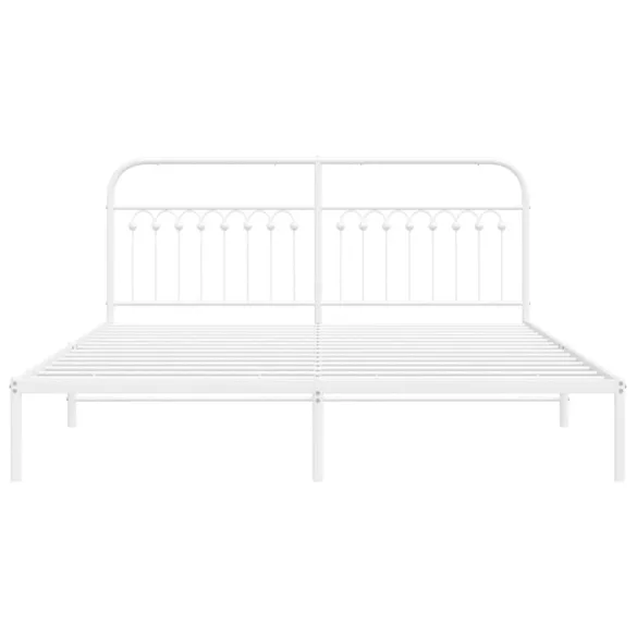fehér fém ágykeret fejtámlával 183 x 213 cm