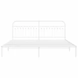 fehér fém ágykeret fejtámlával 200 x 200 cm