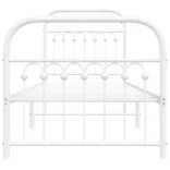 fehér fém ágykeret fej- és lábtámlával 75 x 190 cm
