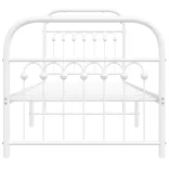 fehér fém ágykeret fej- és lábtámlával 80x200 cm